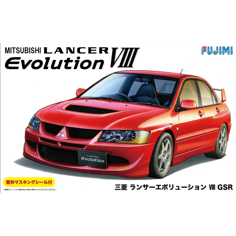 1/24 Mitsubishi Lancer Evolution VIII GSR with Window Frame Masking (ID-180) Plastic Model Kit