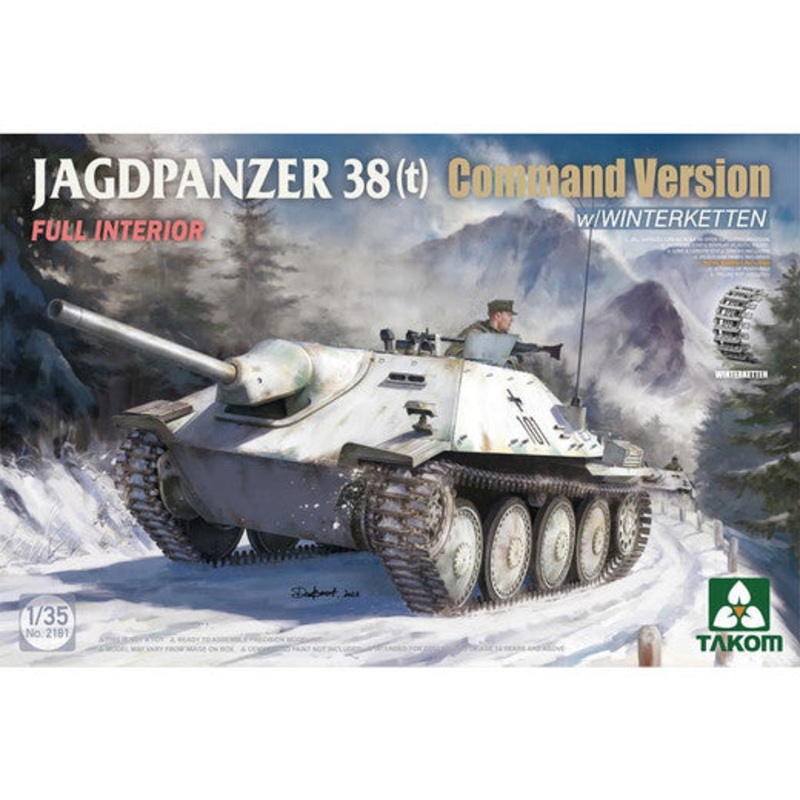 1/35 Jagdpanzer 38(T) Command Version with Winterketten Plastic Model Kit