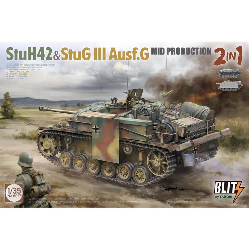 1/35 StuH 42 & StuG III Ausf. G Mid Production 2-in-1 Plastic Model Kit