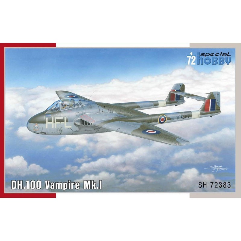 1/72 DH.100 Vampire Mk.I ‘RAF RAAF and Armee de l’Air’ Plastic Model Kit Aus Decals
