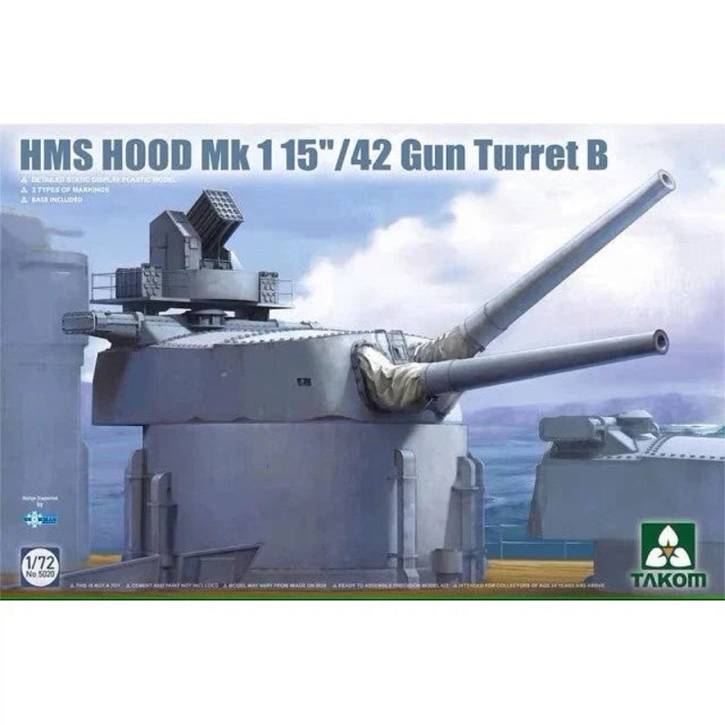 1/72 HMS Hood 15″/42 Mk1 Gun Turret B Plastic Model Kit