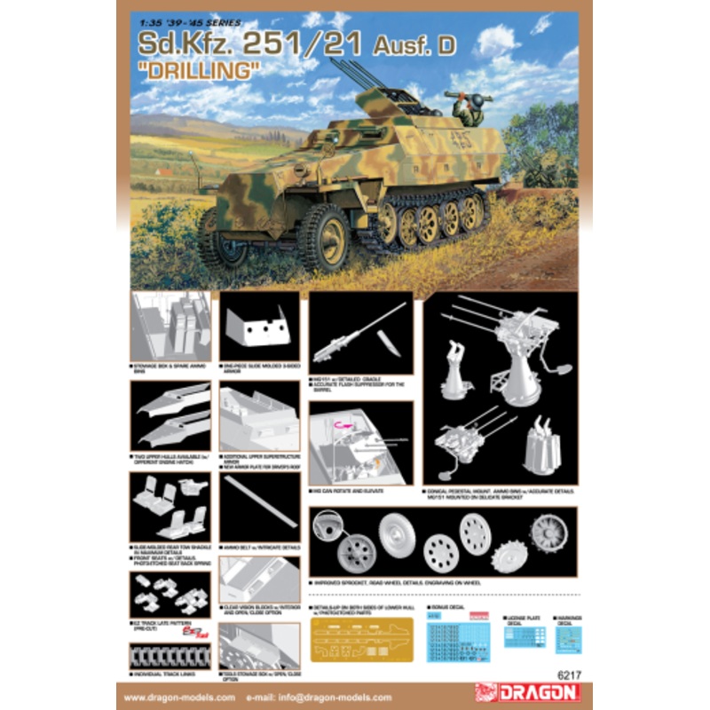 1/35 Sd.Kfz.251/21 Ausf.D Drilling Plastic Model Kit
