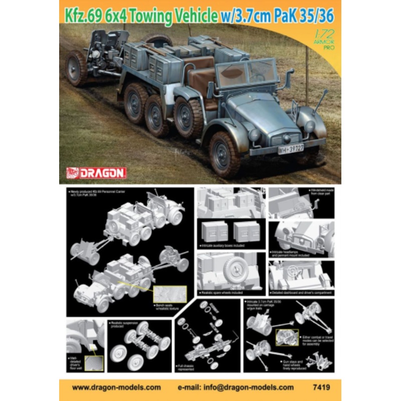 1/72 Kfz.69 6×4 TOWING VEHICLE & 3.7cm PaK 35/36