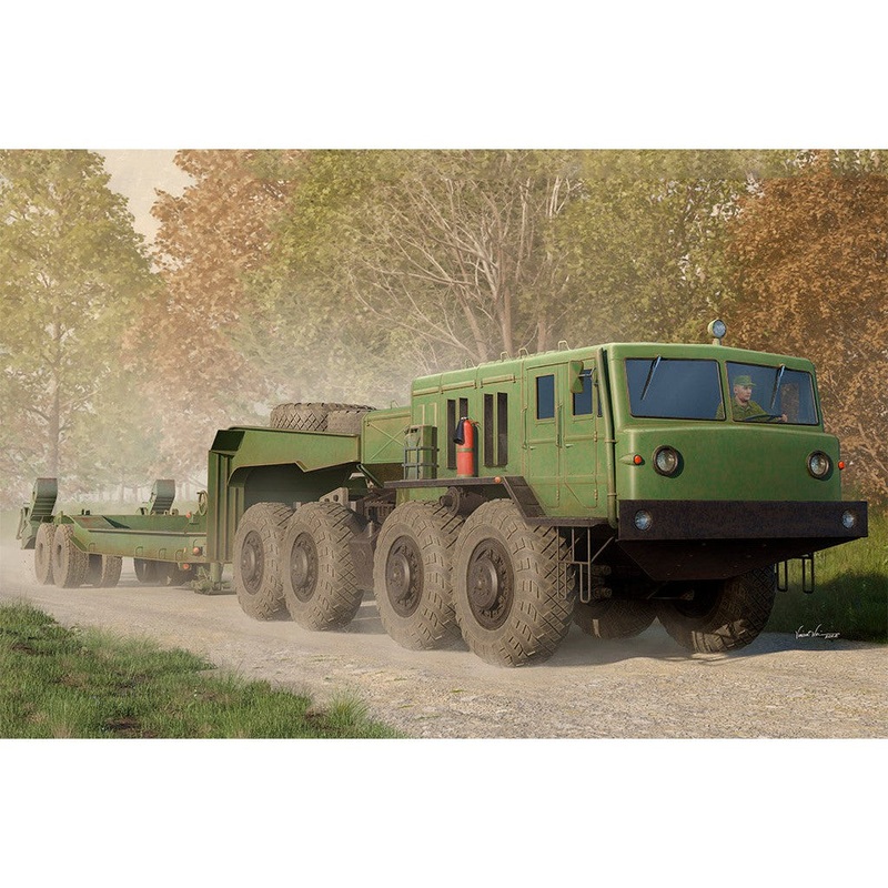 1/35 MAZ-545 Transporter with CHMZAP-5247G Semi-Trailer Plastic Model Kit