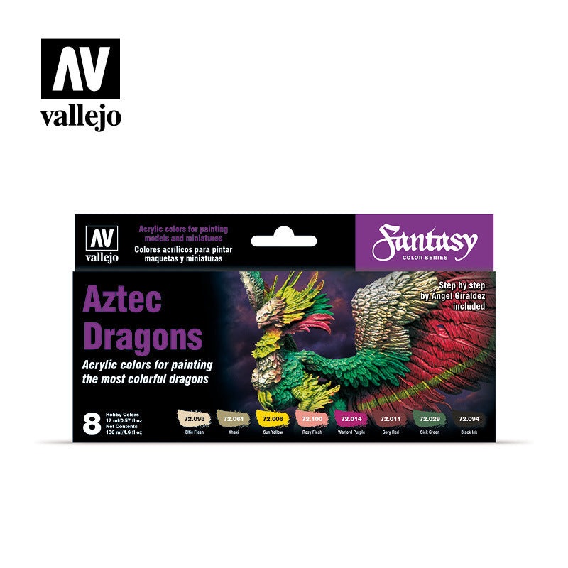 Game Color Aztec Dragons (8) by Angel Giraldez Acrylic Paint Set
