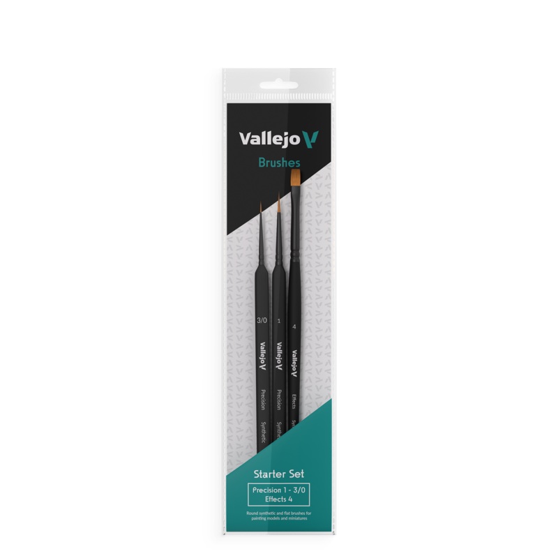 Hobby Brushes: Precision Starter Set (Round No.1 & 3/0 Triangular Handle Flat No.4 Synthetics)