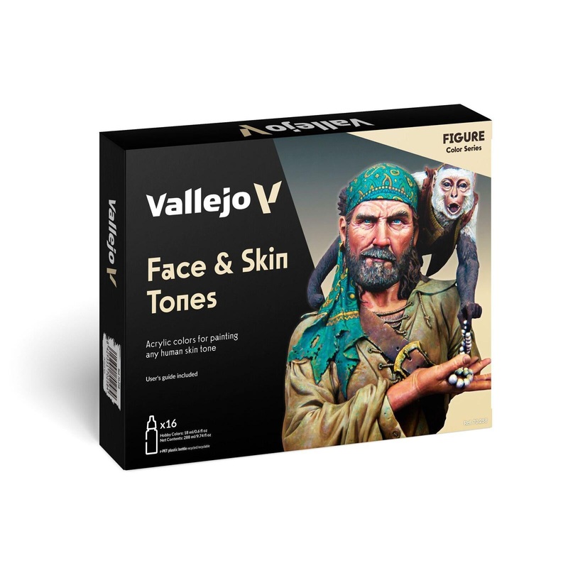 Model Colour: Face & Skin Tones (16 Colours) Acrylic Paint Set