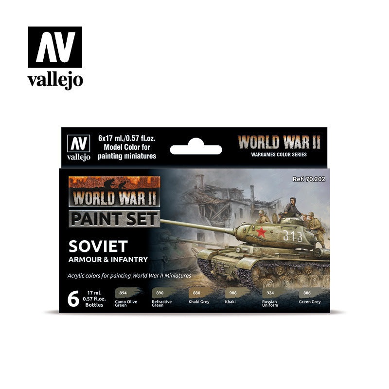 Model Colour: Soviet Armour & Infantry WWII (6 Colours) Acrylic Paint Set