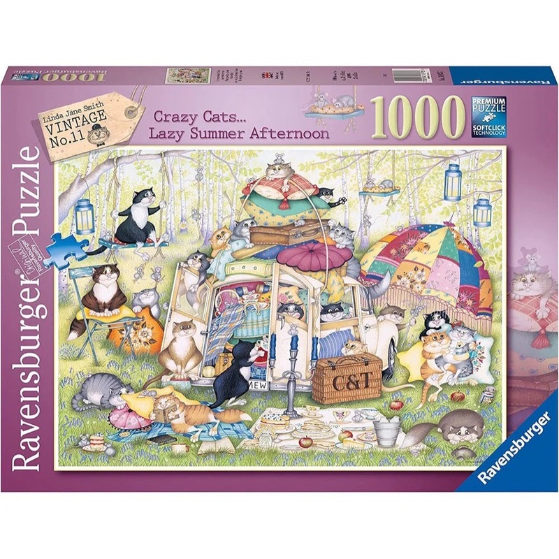 1000pc Rburg Crazy Cats The Good Life Puzzle