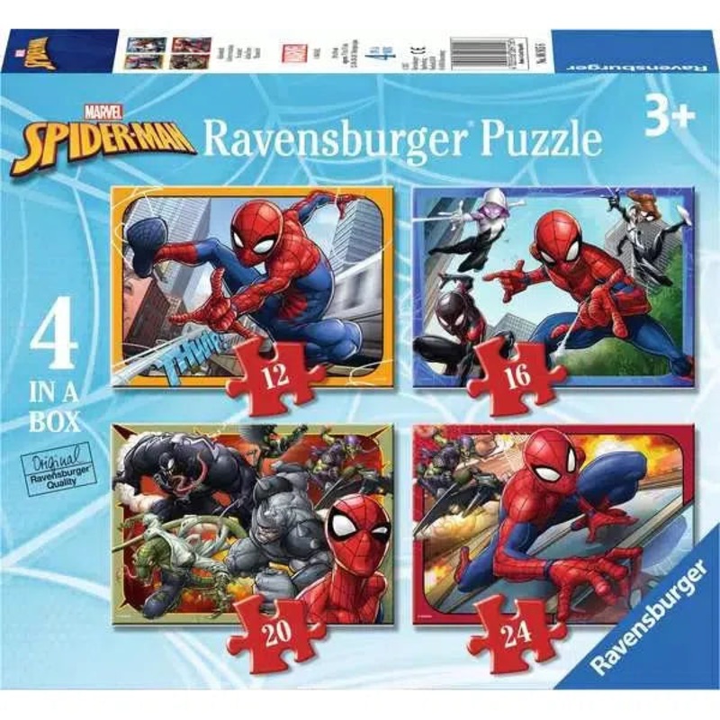 12/16/20/24pc Spider-Man Puzzle 4-in-a-Box