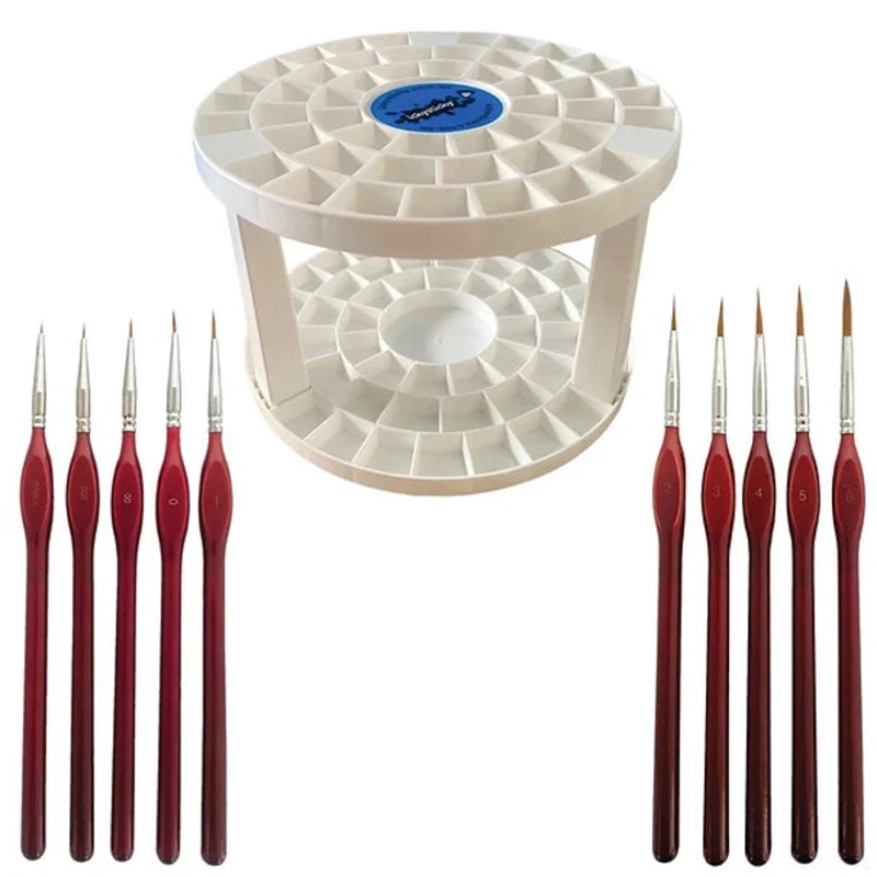 Synthetic Paint Brush Set Stand/Brushes