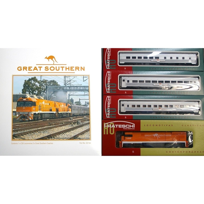 HO ‘Great Southern’ L Class Locomotive & 3 x Budd Cars with Track