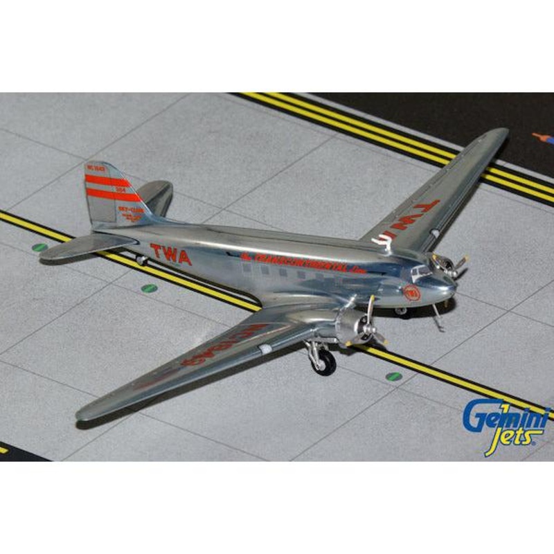 1/200 Transcontinental & Western Air DC-3 NC1943 Polished