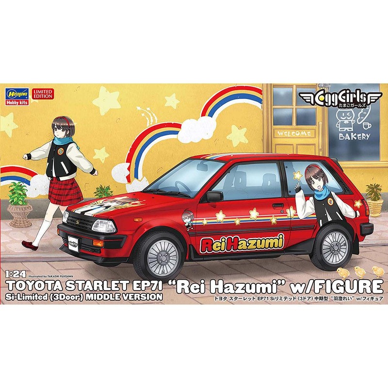 1/24 Toyota Starlet Ep71 SI-Limited (3Door) Middle Version “Rei Hazumi” with Figure