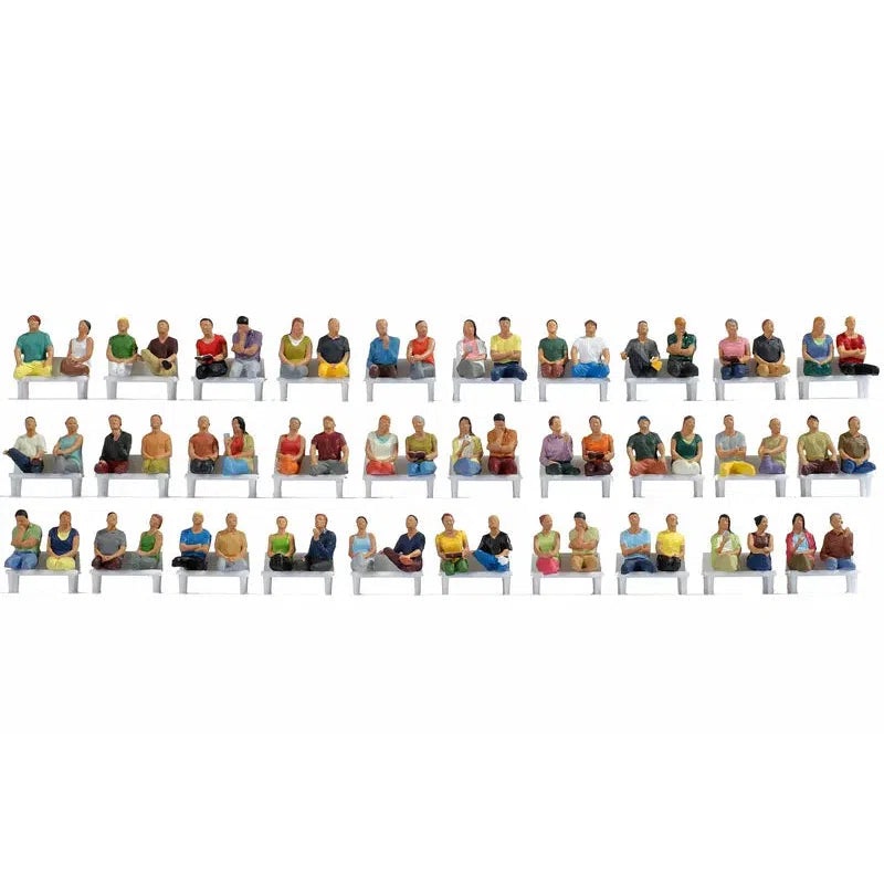 HO Mega Economy Set “Sitting Passengers” without Benches (60 Figures without Legs)
