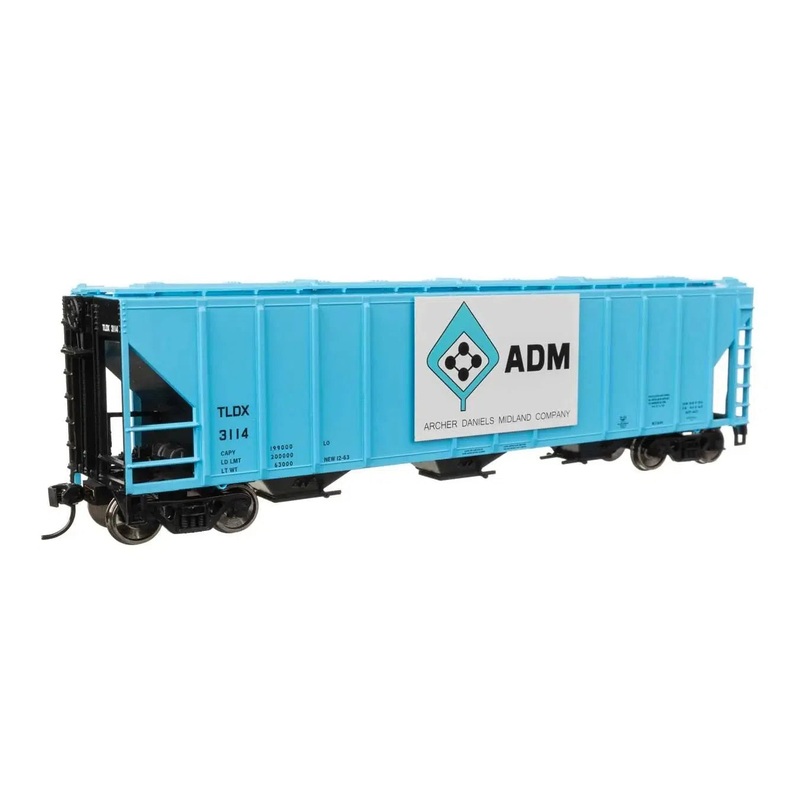 HO 50′ Pullman-Standard PS2-CD 4427 3-Bay Covered Hopper Ready to Run Archer-Daniels-Midland #3114