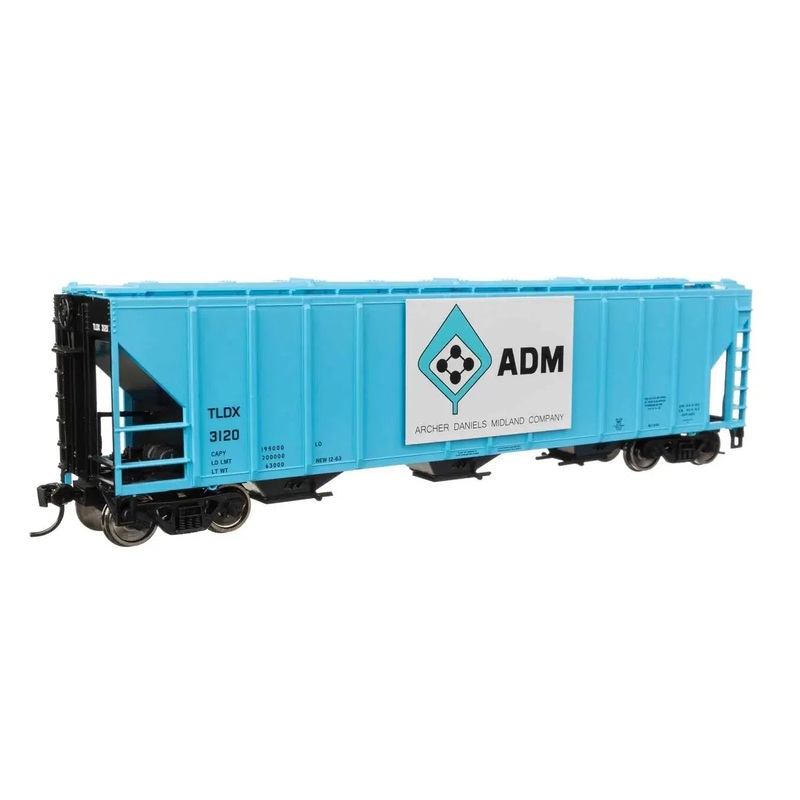 HO 50′ Pullman-Standard PS2-CD 4427 3-Bay Covered Hopper Ready to Run Archer-Daniels-Midland #3120