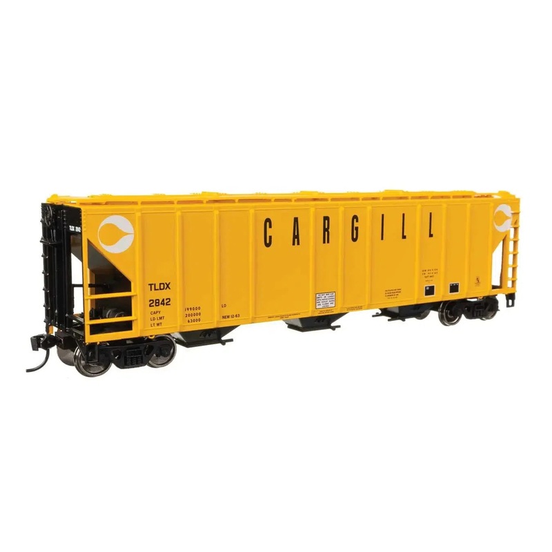 HO 50′ Pullman-Standard PS2-CD 4427 3-Bay Covered Hopper – Ready to Run- Cargill #2842