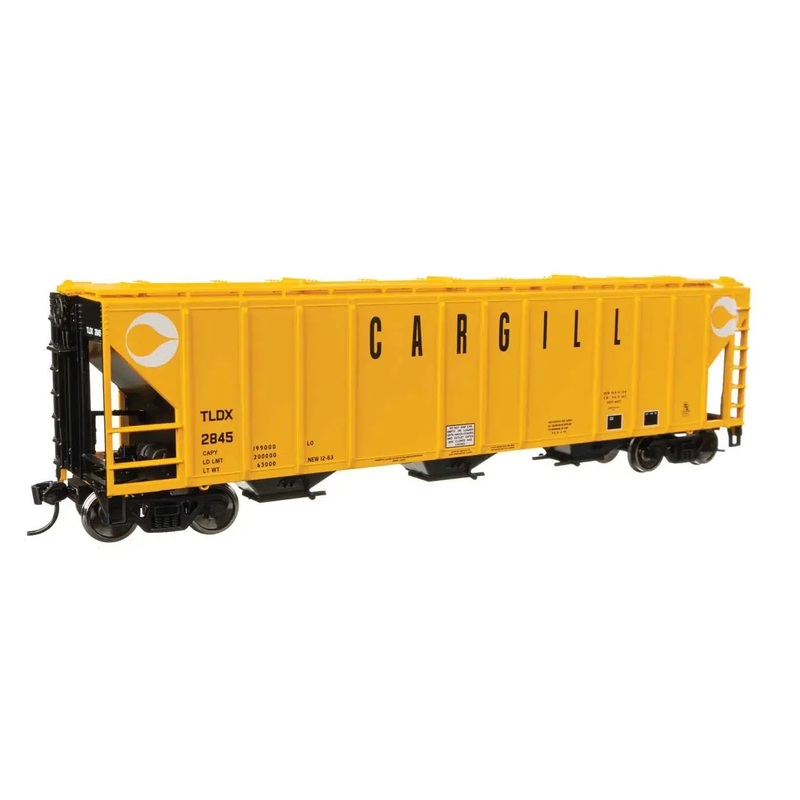 HO 50′ Pullman-Standard PS2-CD 4427 3-Bay Covered Hopper – Ready to Run- Cargill #2845