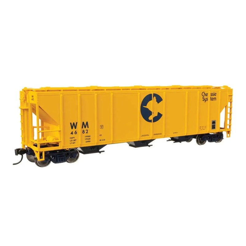HO 50′ Pullman-Standard PS2-CD 4427 3-Bay Covered Hopper – Ready to Run- Western Maryland #4682