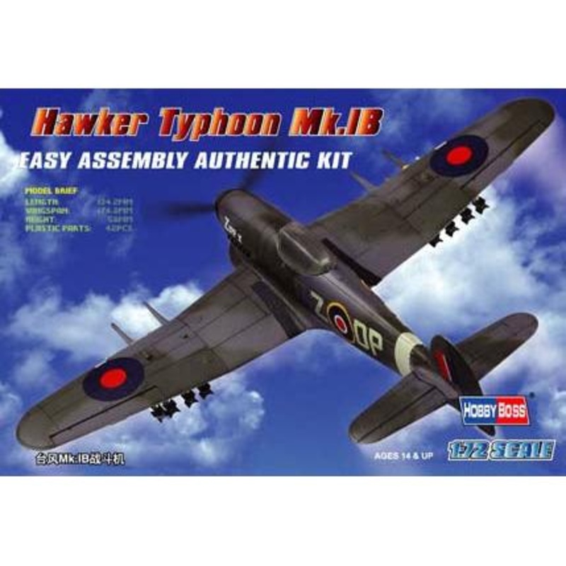 1/72 Hawker Typhoon Mk.IB Fighter Plastic Model Kit