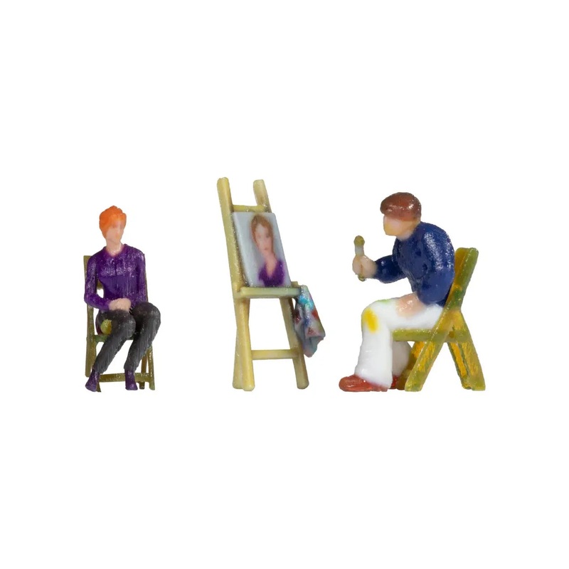 HO Painter with Model and Easel