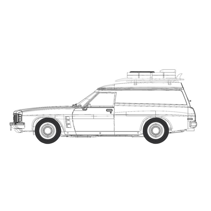 1/24 Plastic Kit Standard 6 Sandman HJ Panel Van with Kingswood Wheels