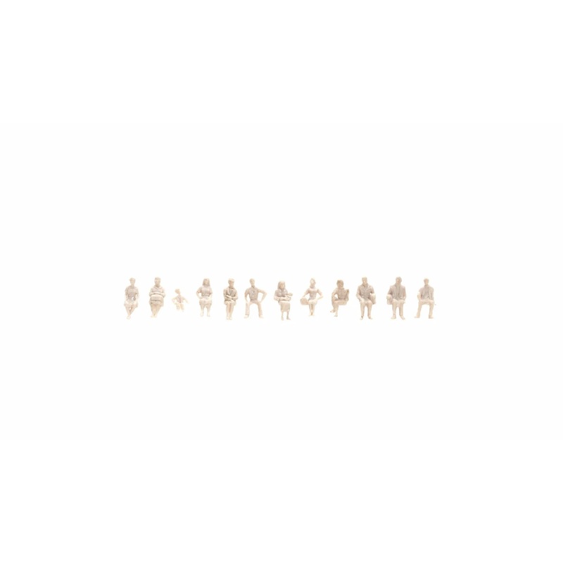 1/100 Sitting People (without Benches) White Architecture (Unpainted)