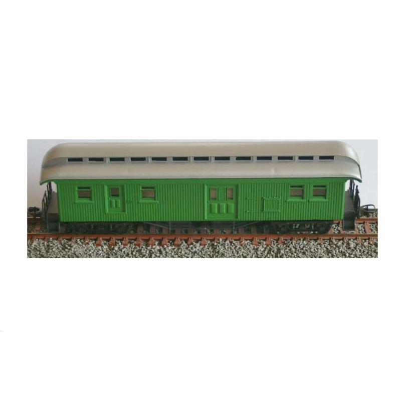 HO Wooden Clerestory Baggage Car Green