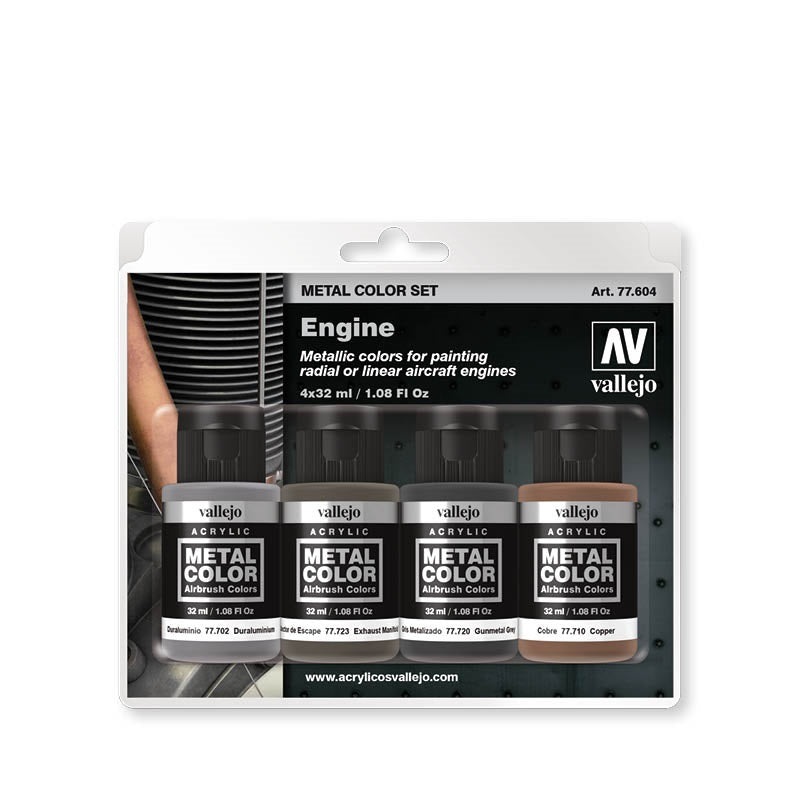 77604 Metal Colour Engine 4 Colour Acrylic Paint Set