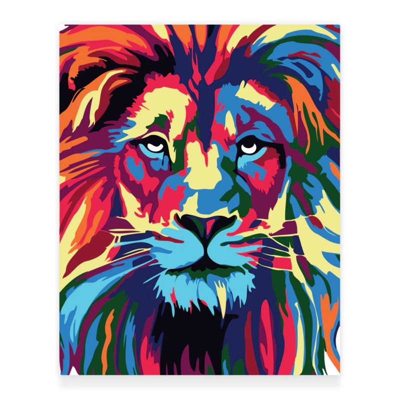 Premium Paint by Numbers Kit – Lion Full Face