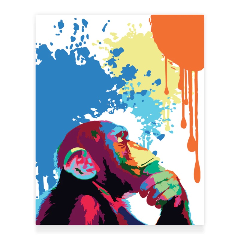 Premium Paint by Numbers Kit – Monkey Thinking