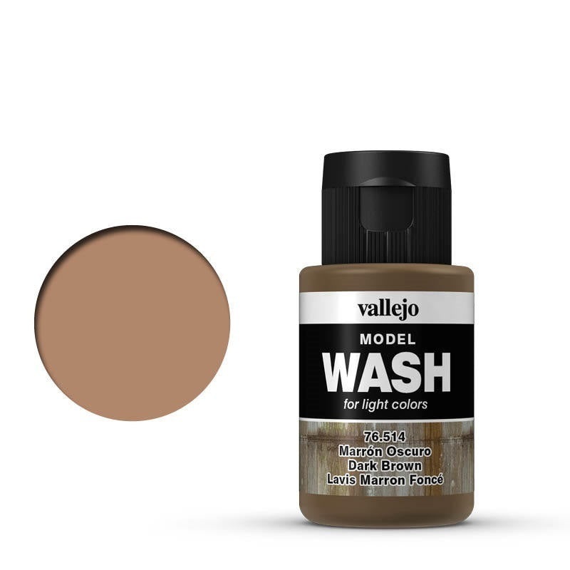 Vallejo 76514 Model Wash Dark Brown 35 ml Acrylic Paint