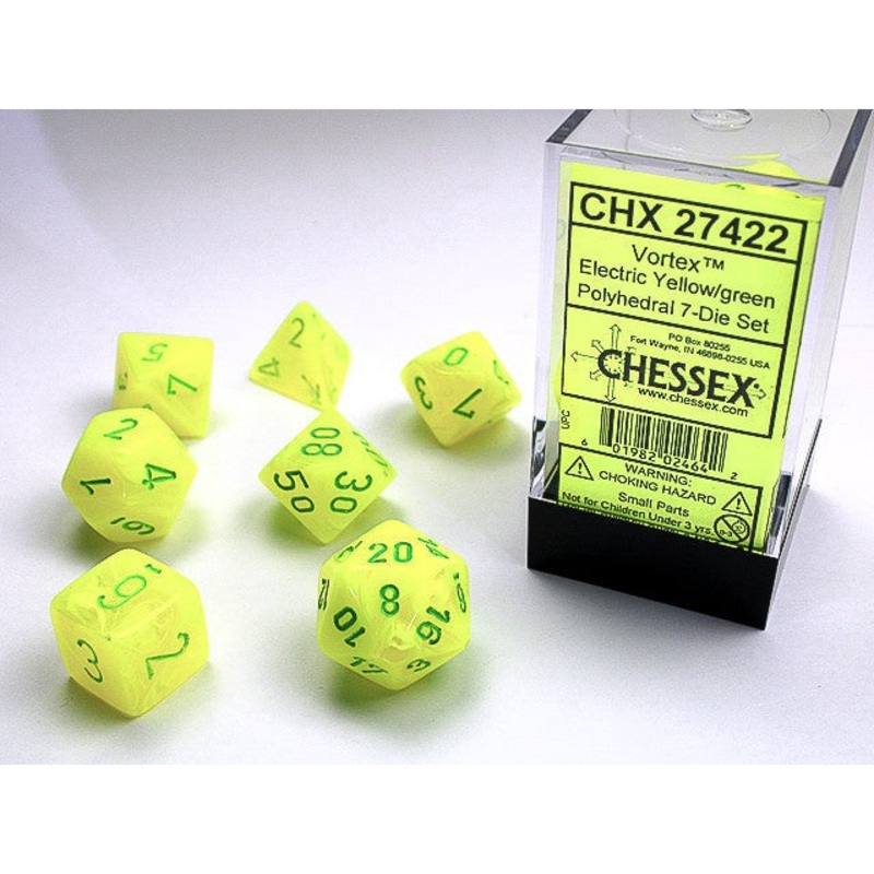 Vortex 7-Die Dice Set (Electric Yellow)