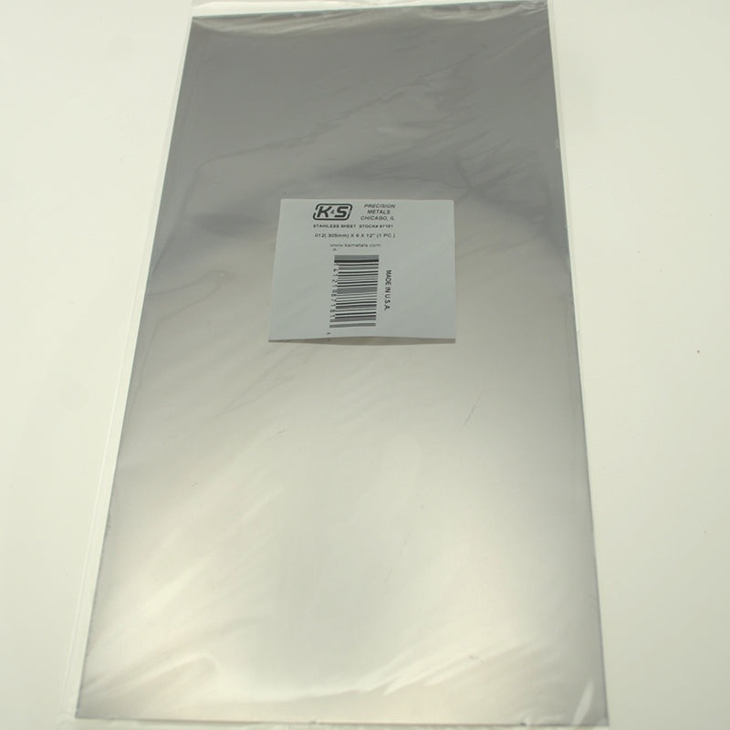 Stainless Steel Sheet 0.010 X 6 X 12 1pc