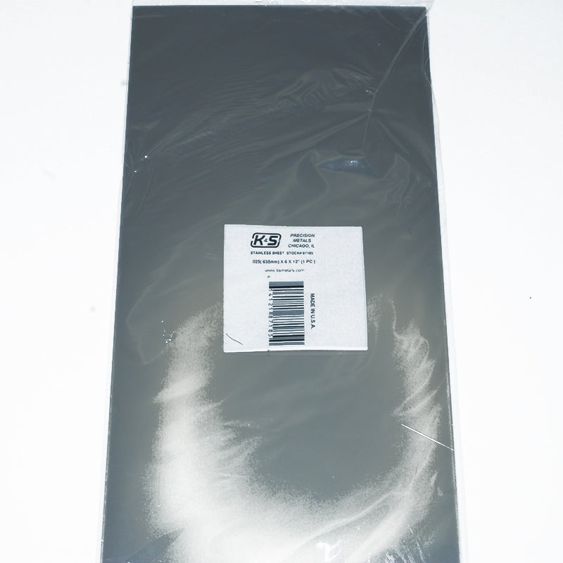 Stainless Steel Sheet 0.025 X 6 X 12 1pc