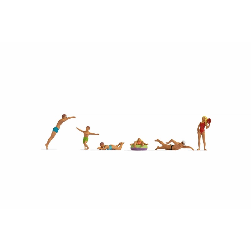 HO Bathers (2 Men, 2 Women, 2 Children)
