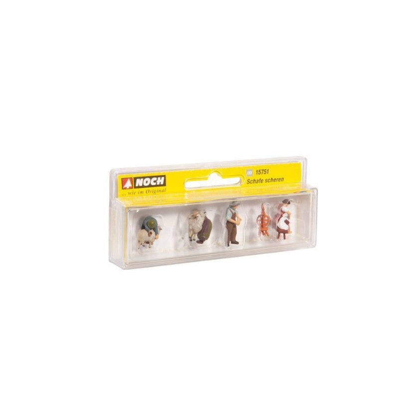 HO Sheep Shearing (4 Figures, 2 Sheep)
