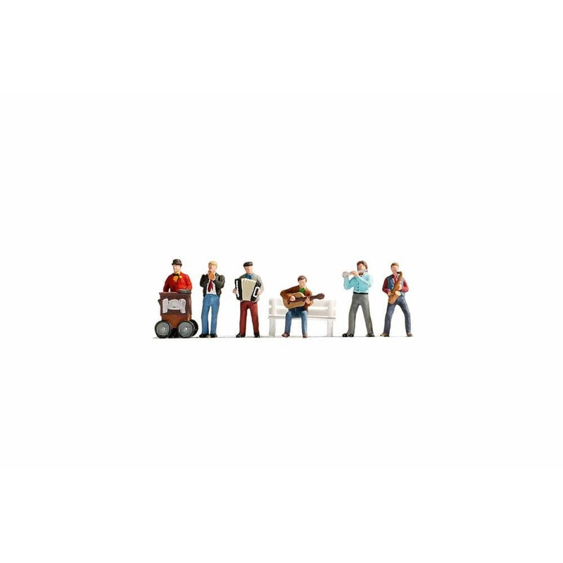 HO Street Musicians without Bench (6 Figures with Instruments)