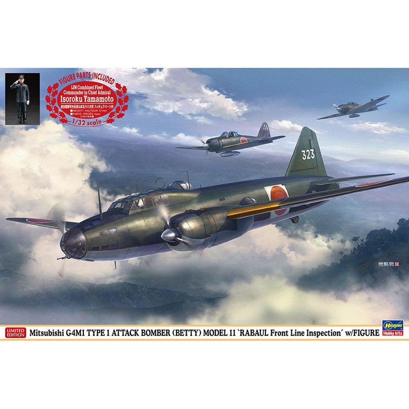 1/72 Mitsubishi G4M1 Type 1 – Attack Bomber Betty Model 11 Rabaul Front Line Inspection with Figure