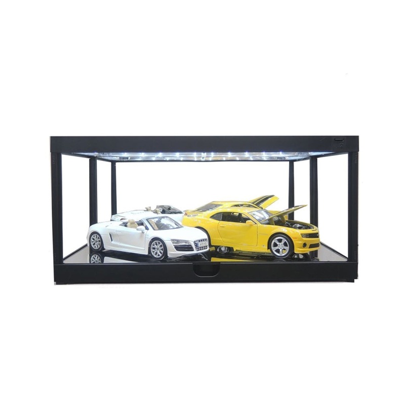 1/18 Black LED Display Case w/Mirrored Back & Base