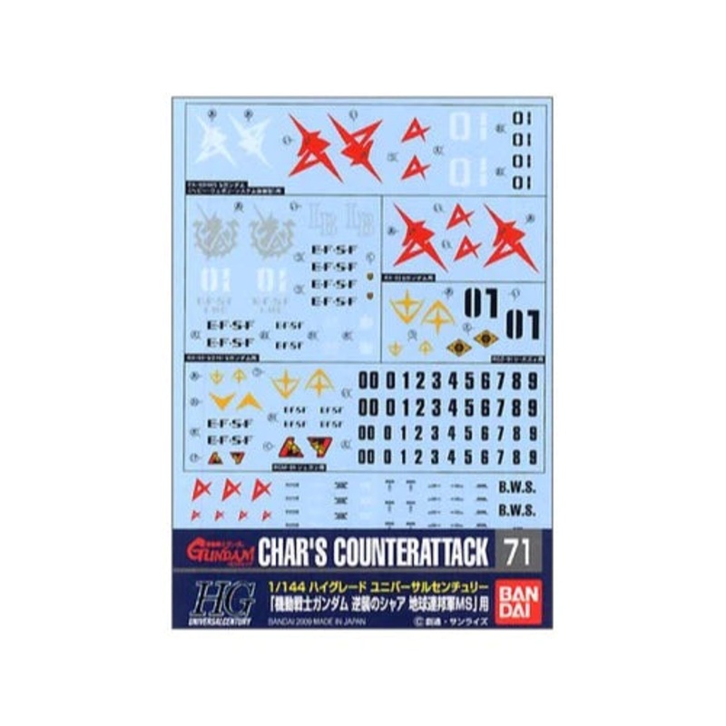 Gundam Decal 71 Chars Counterattack Earth Federation