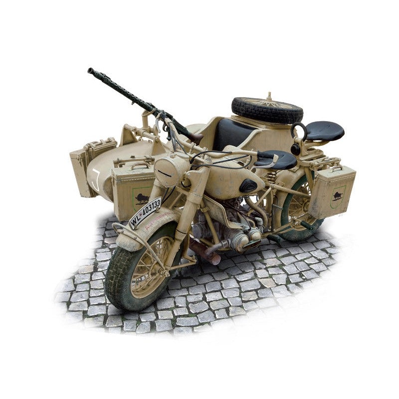 1/9 German Military Motorcycle With Sidecar