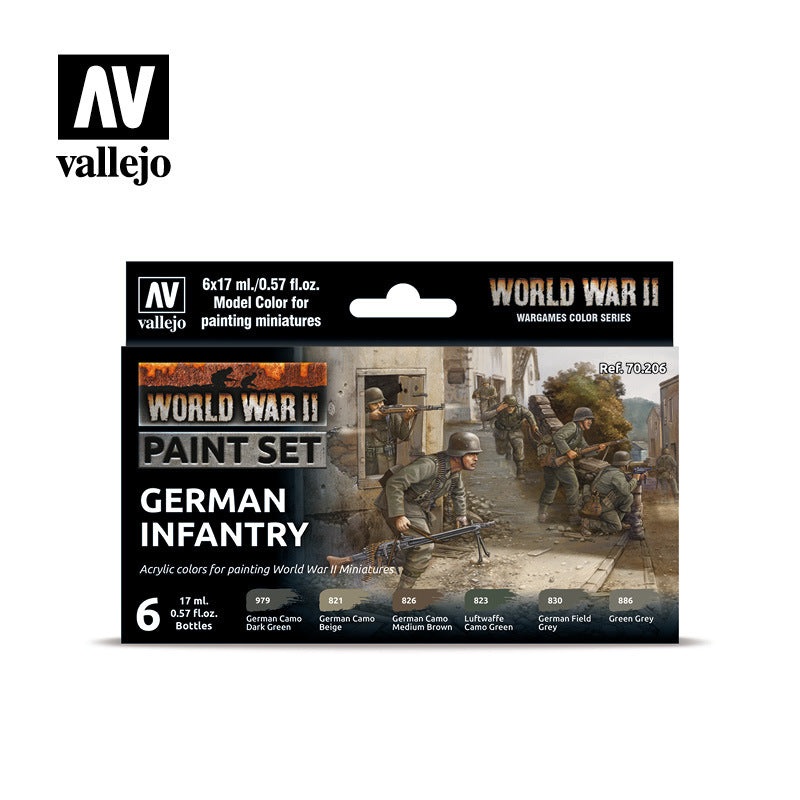 70206 Model Colour WWII German Infantry Acrylic 6 Colour Paint Set