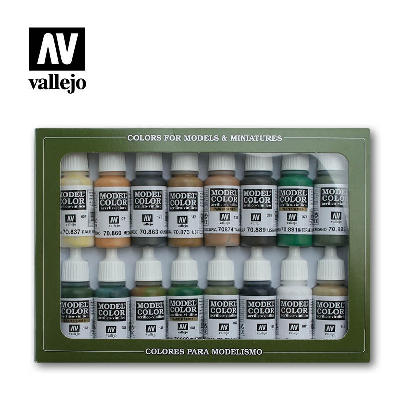 70109 Model Colour Alied Forces WWII 16 Colour Acrylic Paint Set