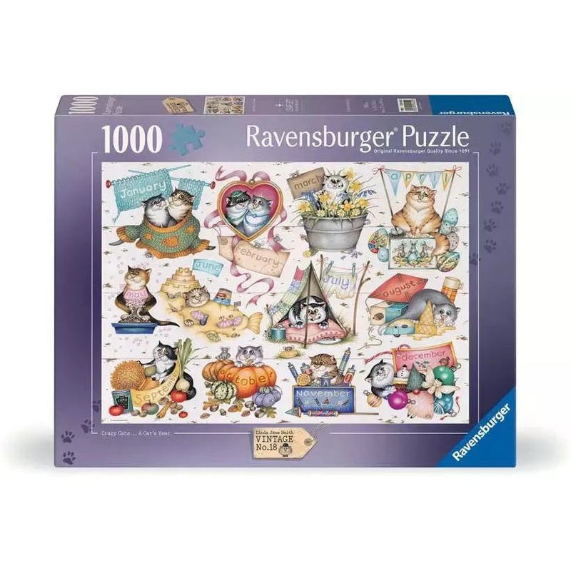 1000pc Crazy Cats: Cat’s Calendar Puzzle